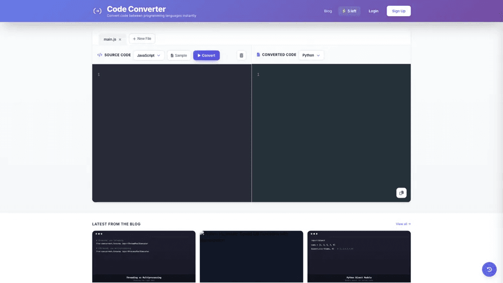 Code Language Converter 工具截图