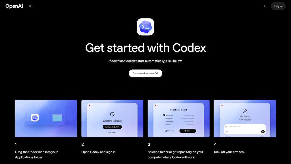 OpenAI Codex App 官网截图