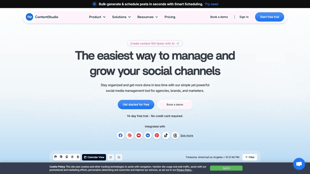 ContentStudio 官网截图