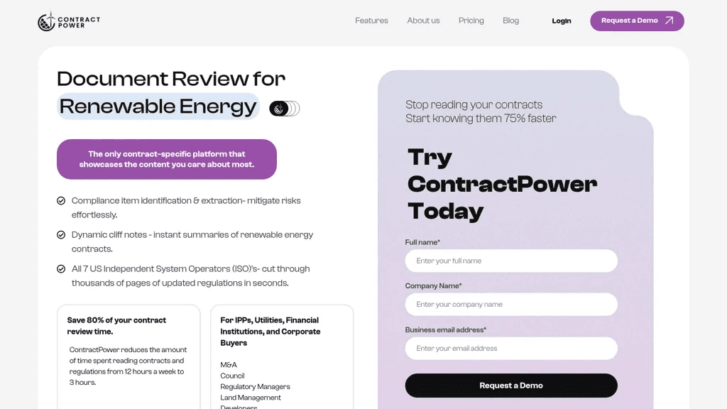 Contract Power AI 官网截图