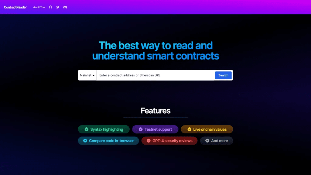 ContractReader.io 官网截图