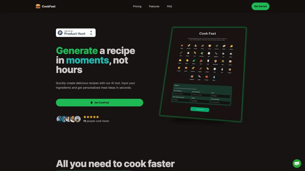 Cookfast 官网截图
