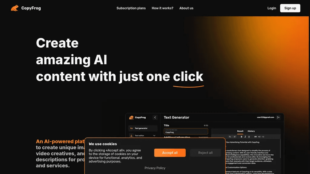 CopyFrog.AI 工具截图
