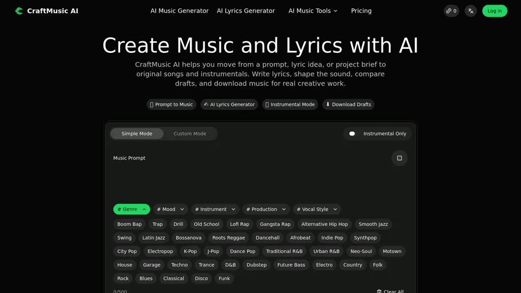 CraftMusic AI 工具截图