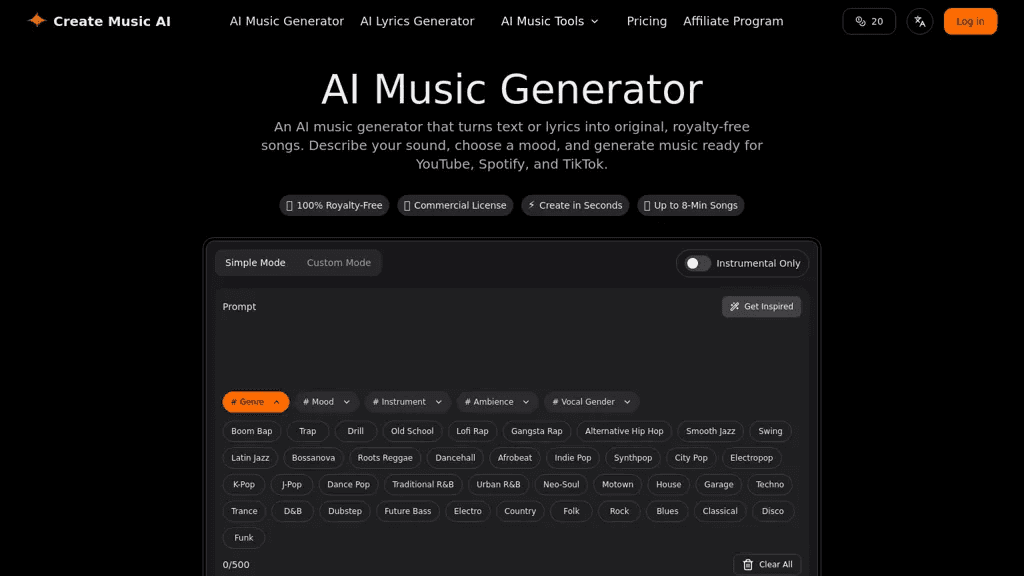 Create Music AI 工具截图