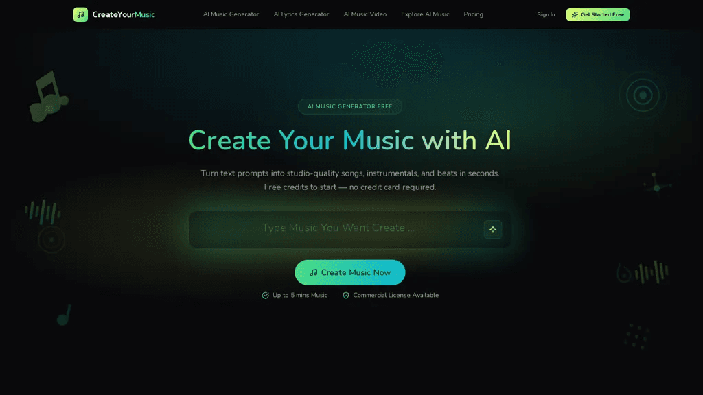 CreateYourMusic AI 工具截图