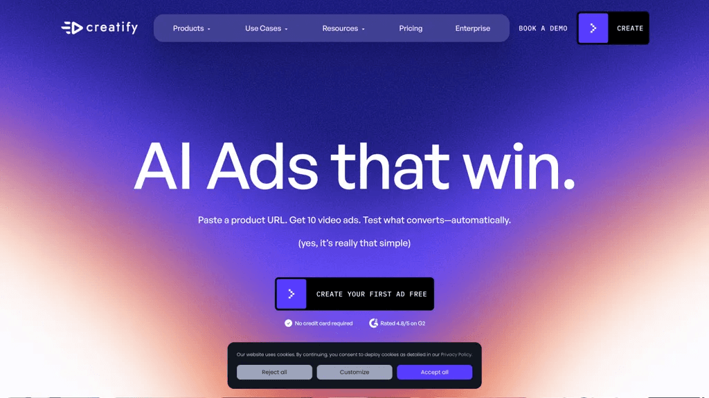 Creatify AI 官网截图
