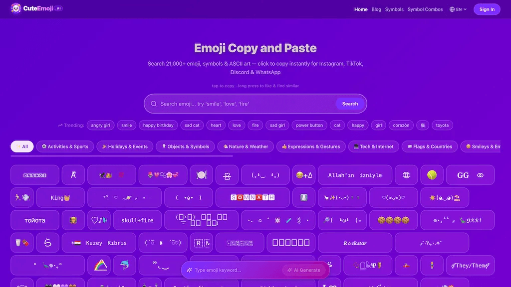 CuteEmoji.AI 官网截图