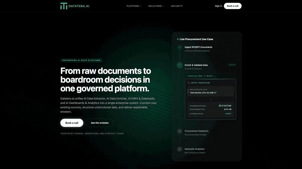 Datatera.ai 官网截图