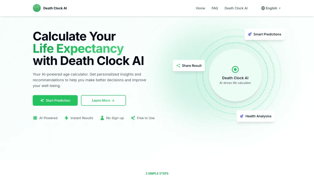 Death Clock AI 官网截图