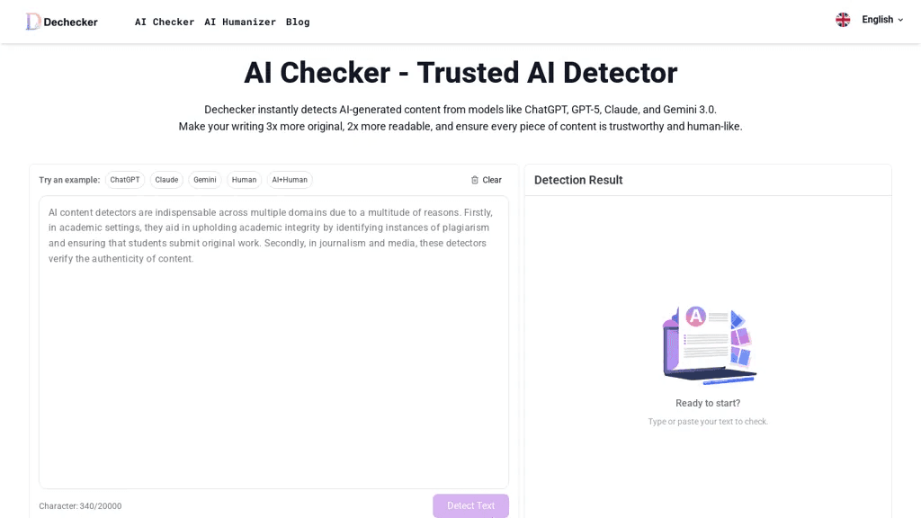 Dechecker ai 工具截图