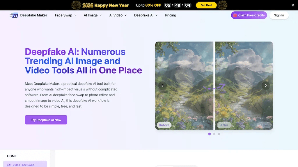 Deepfake AI 工具截图