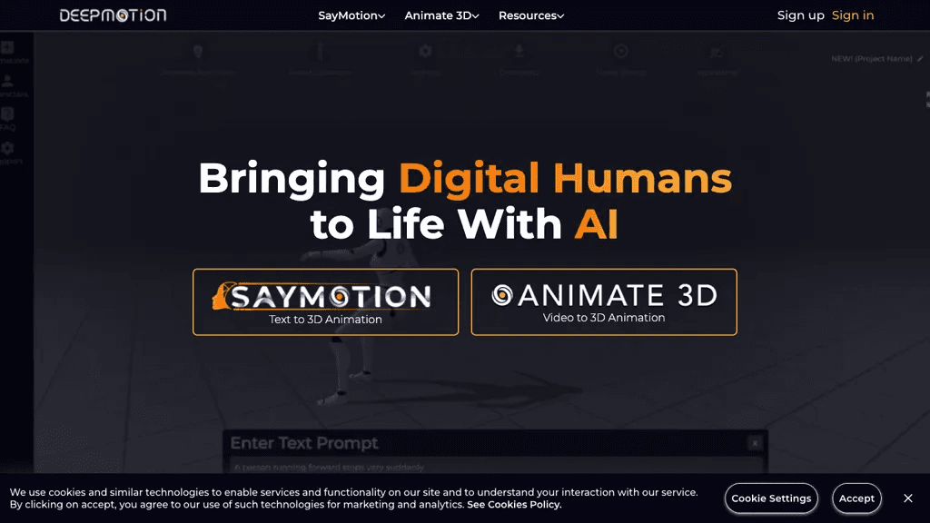 DeepMotion 官网截图