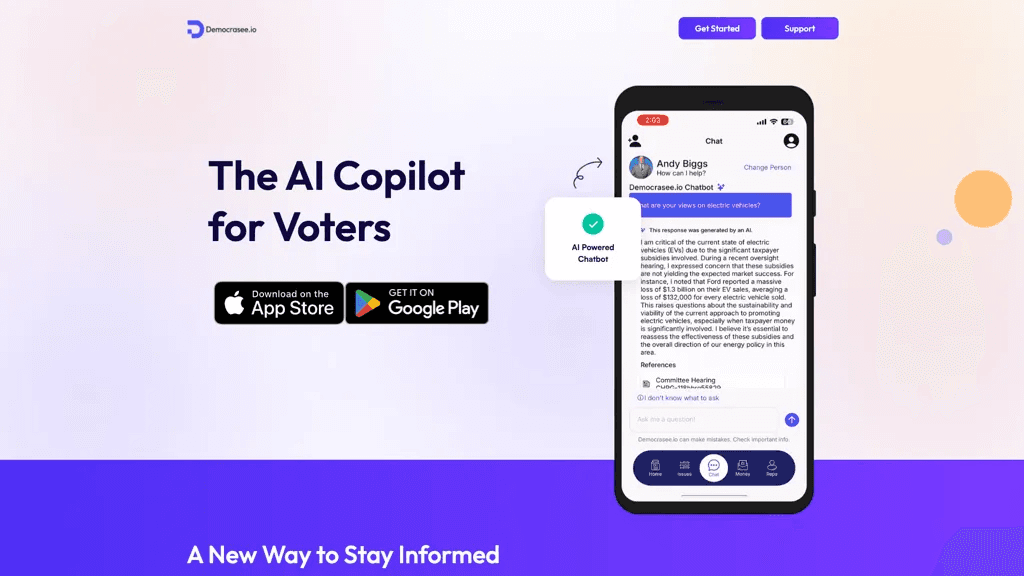 Democrasee.io 工具截图