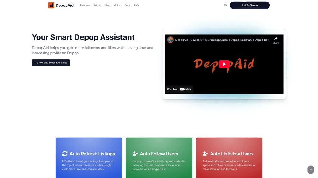 DepopAid 官网截图