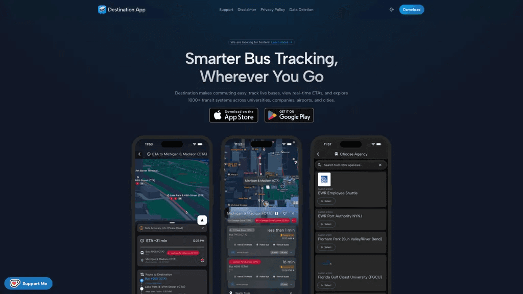 Destination App 官网截图