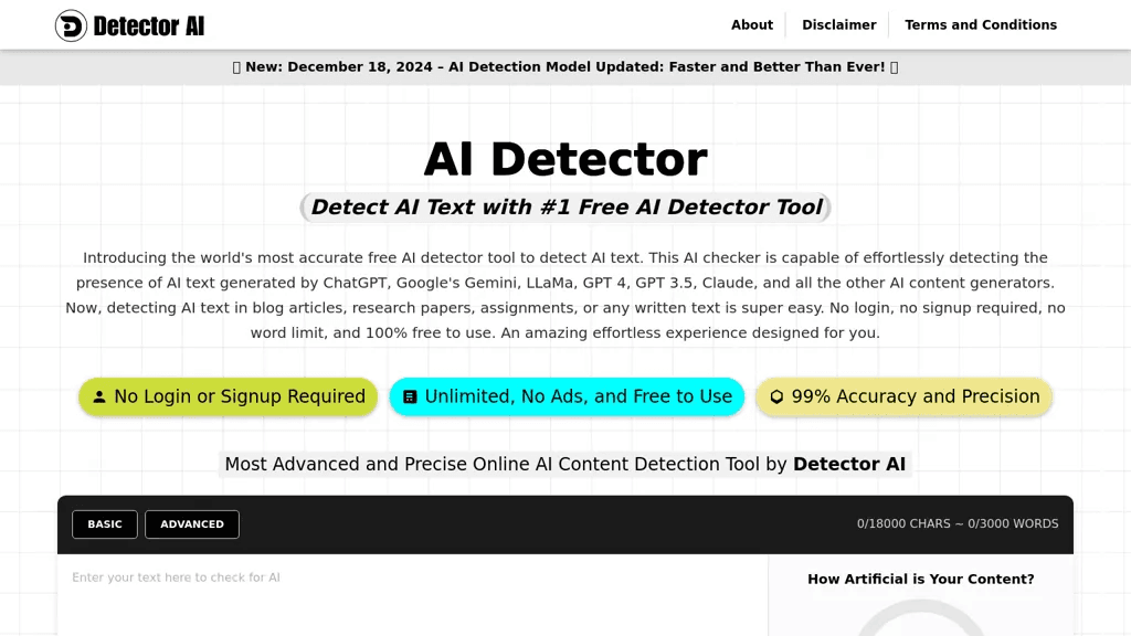 Detector AI 工具截图