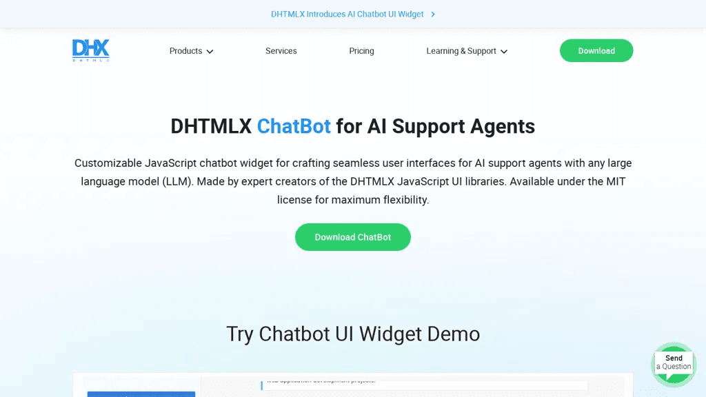 DHTMLX Chatbot 工具截图