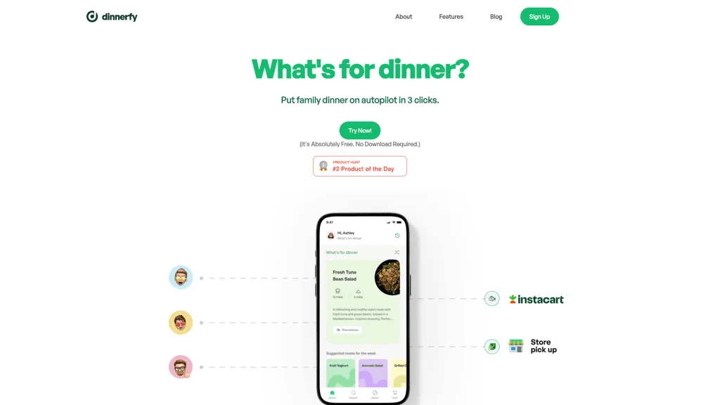 Dinnerfy 官网截图