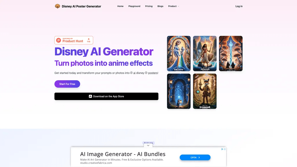 Disney AI Poster 工具截图