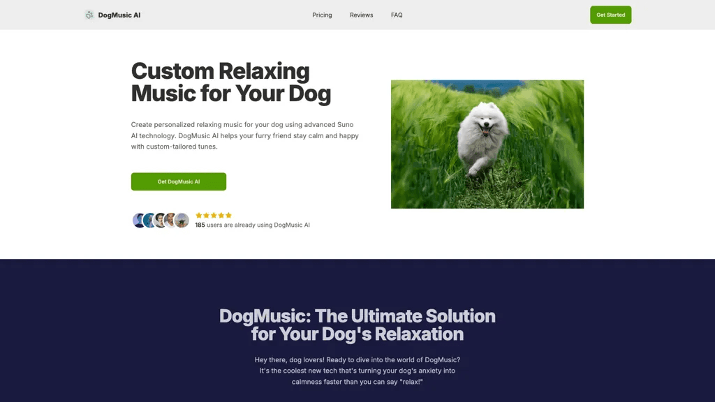DogMusic AI 官网截图