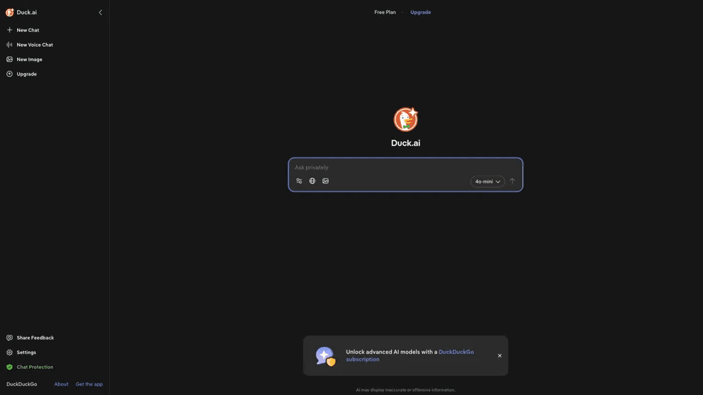 Duck.ai 工具截图