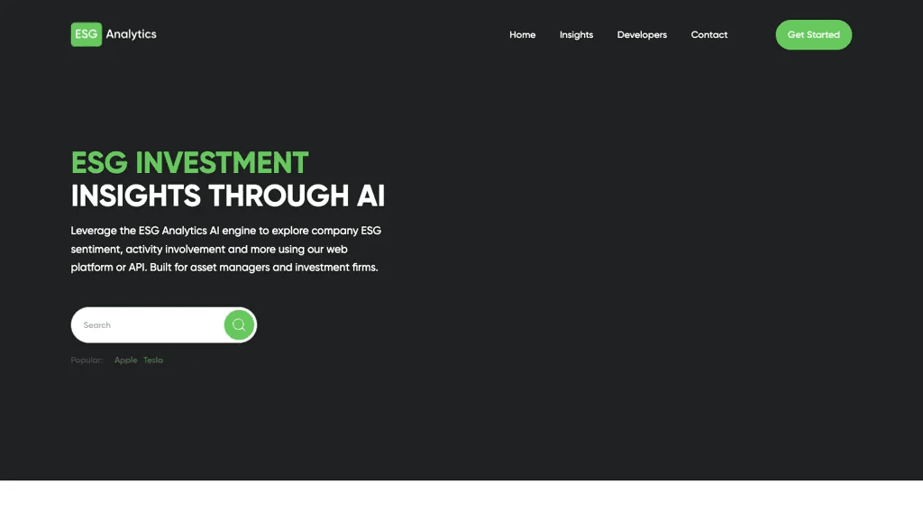 esganalytics.io 官网截图