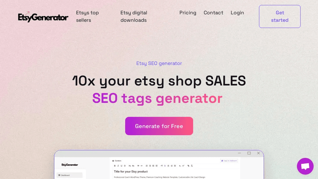 Etsy generator 工具截图