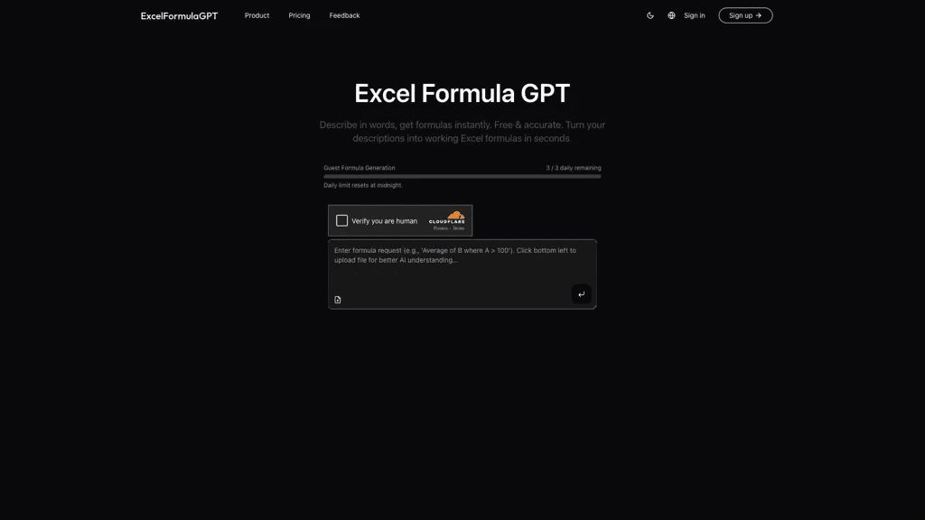 Excel Formula GPT 工具截图