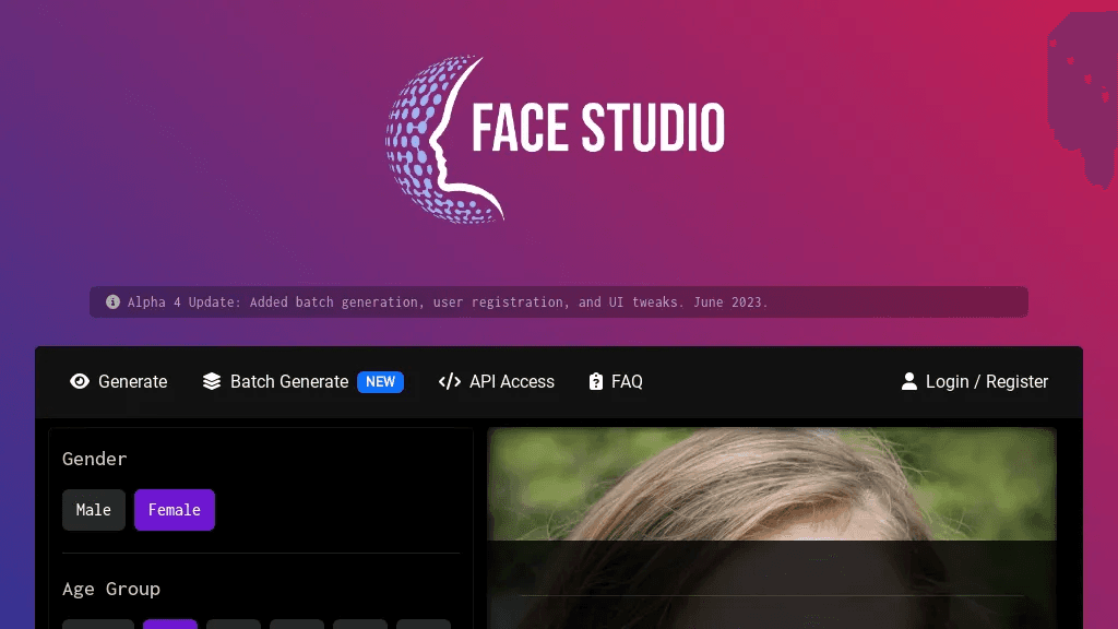 Facestudio 官网截图