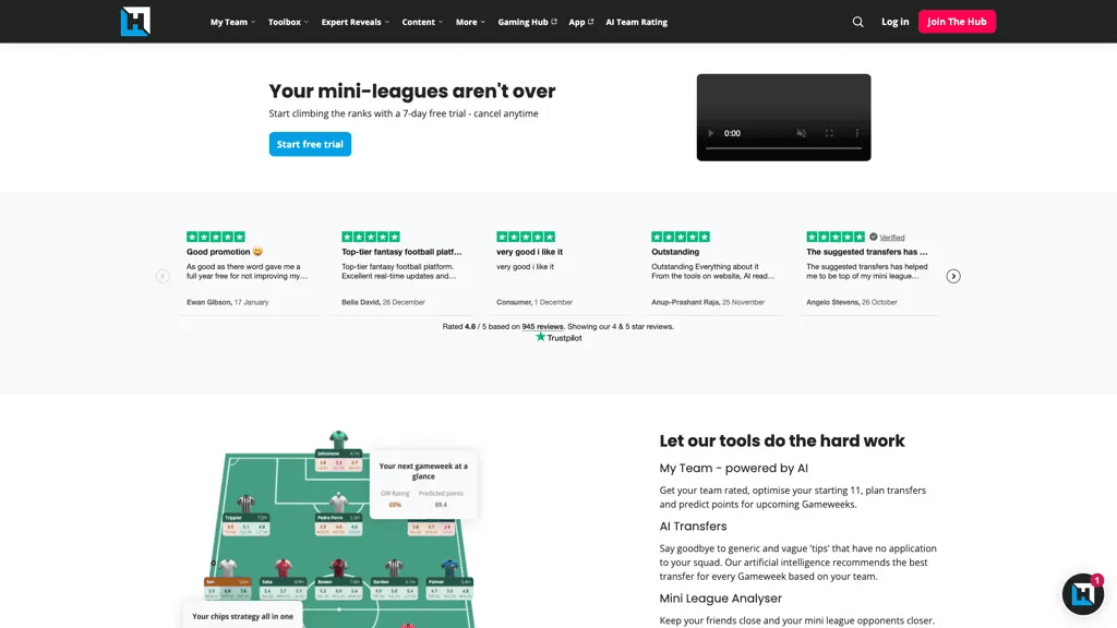 Fantasy football hub 官网截图
