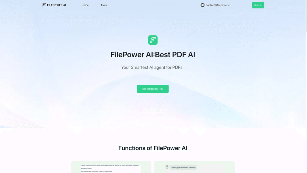 Filepower AI 官网截图