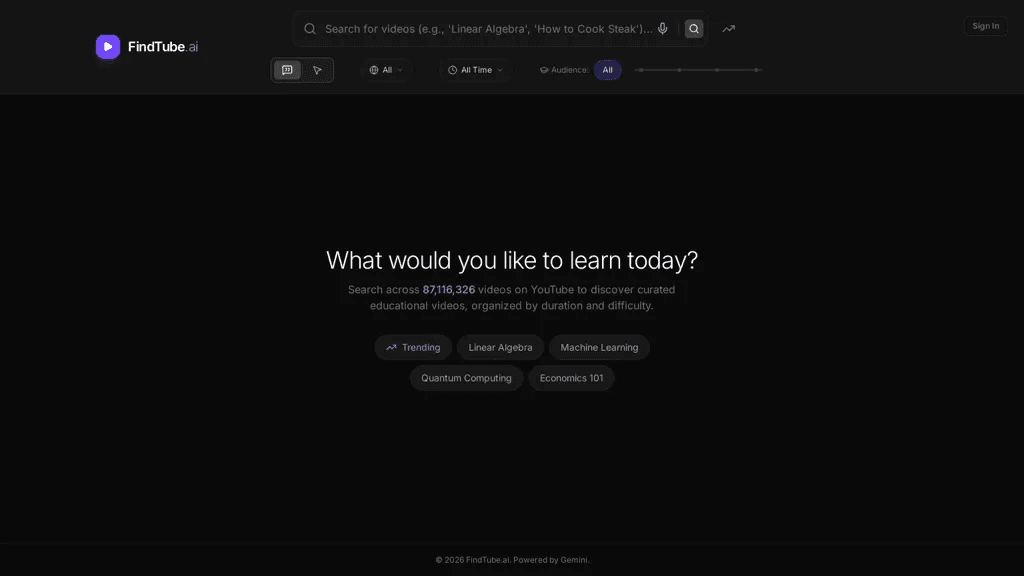 Findtube.AI 工具截图