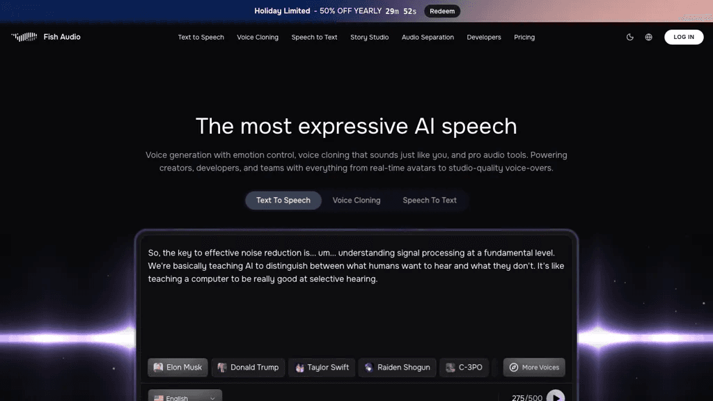 Fish Speech 官网截图