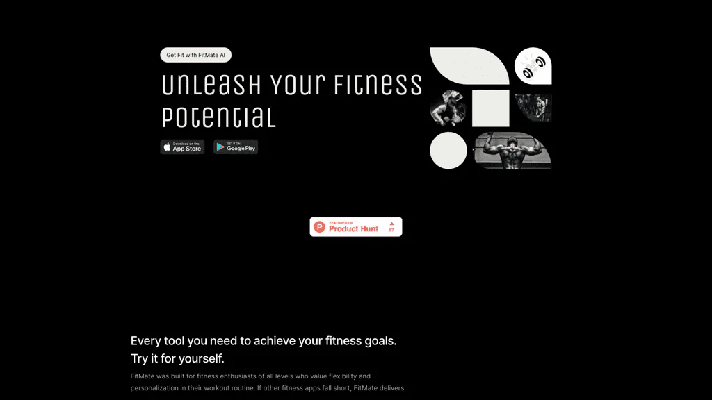 FitMate AI 官网截图
