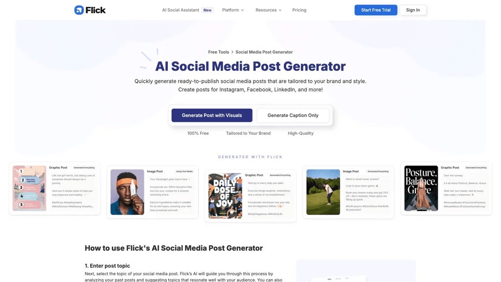 Social Media Post Generator by Flick 工具截图