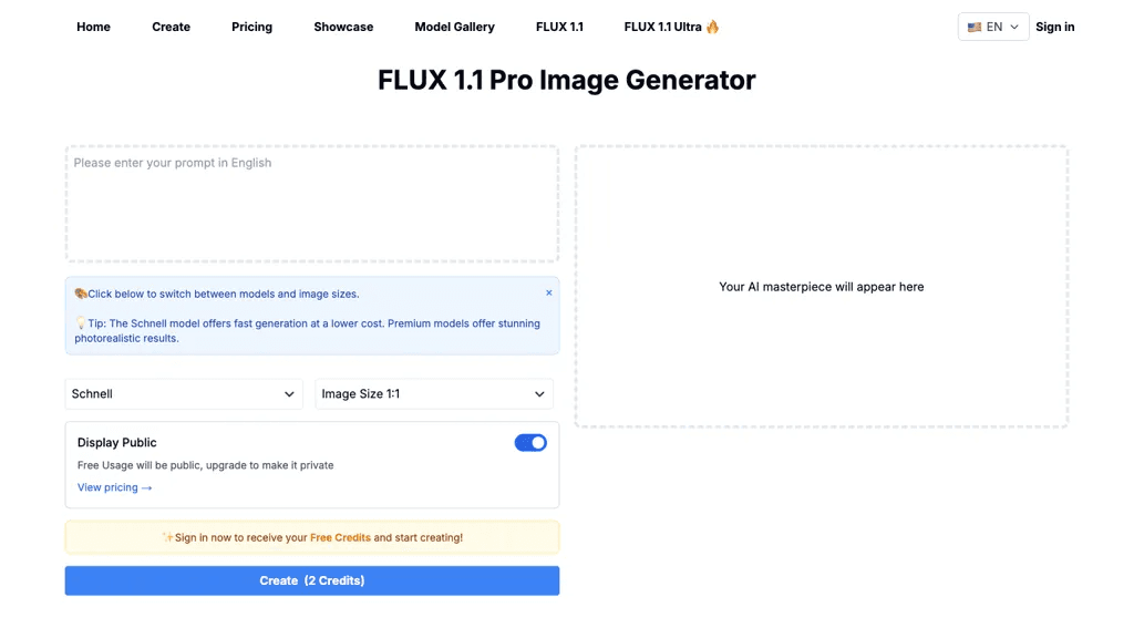 FLUX 1.1 Pro 工具截图