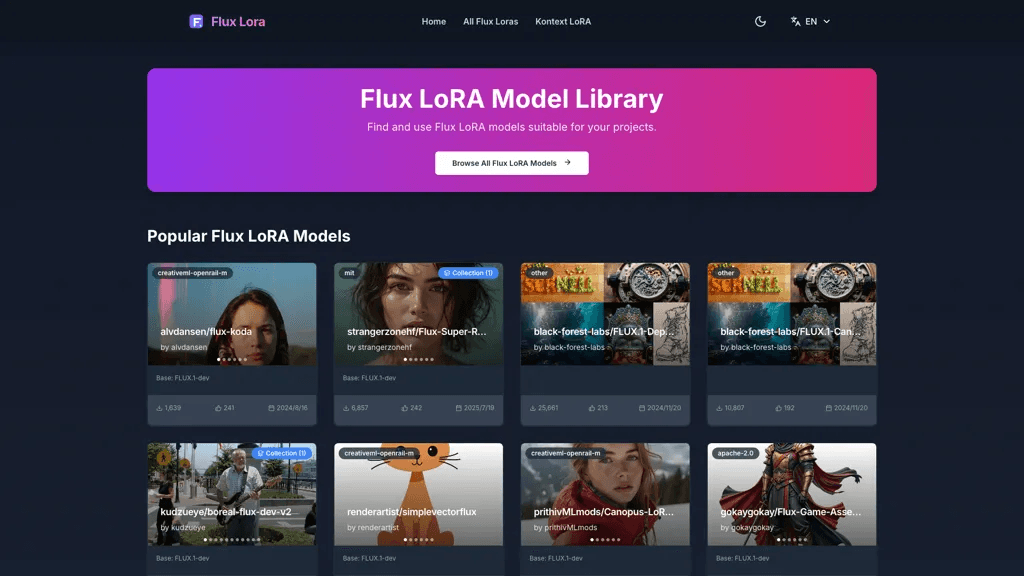 Flux lora 官网截图