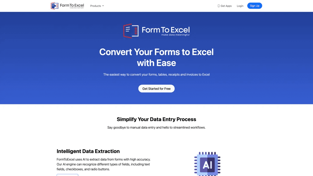FormToExcel 官网截图