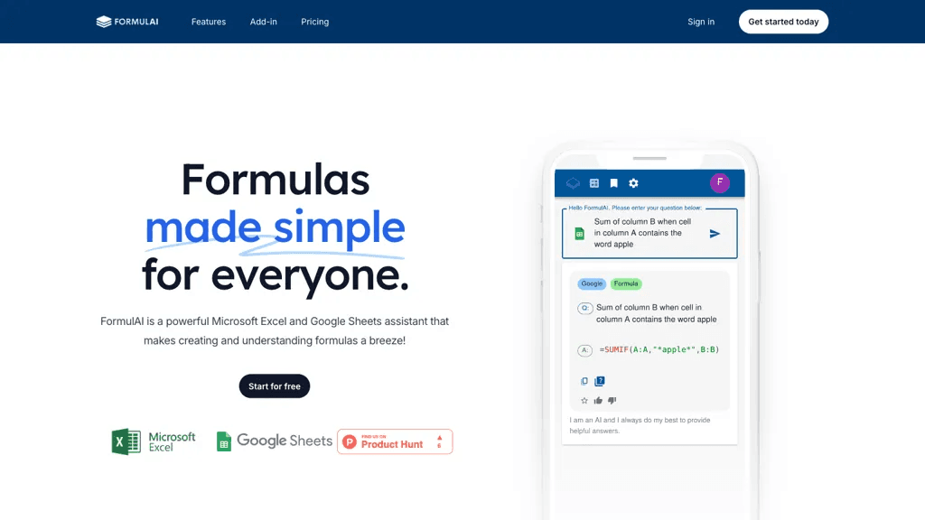 Formulai 官网截图