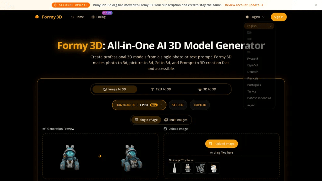 Formy3d.com 工具截图
