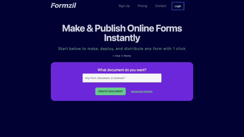Formzil 官网截图