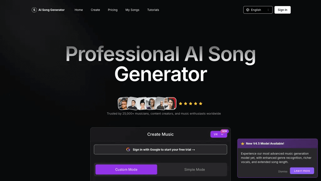 AI Song Generator 工具截图
