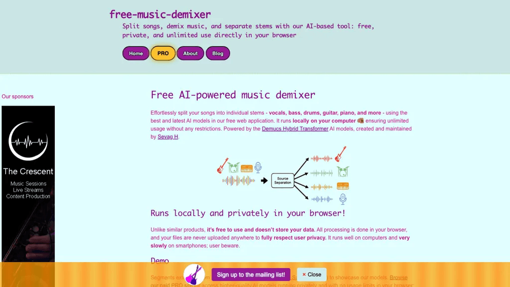 Free Music Demixer 工具截图
