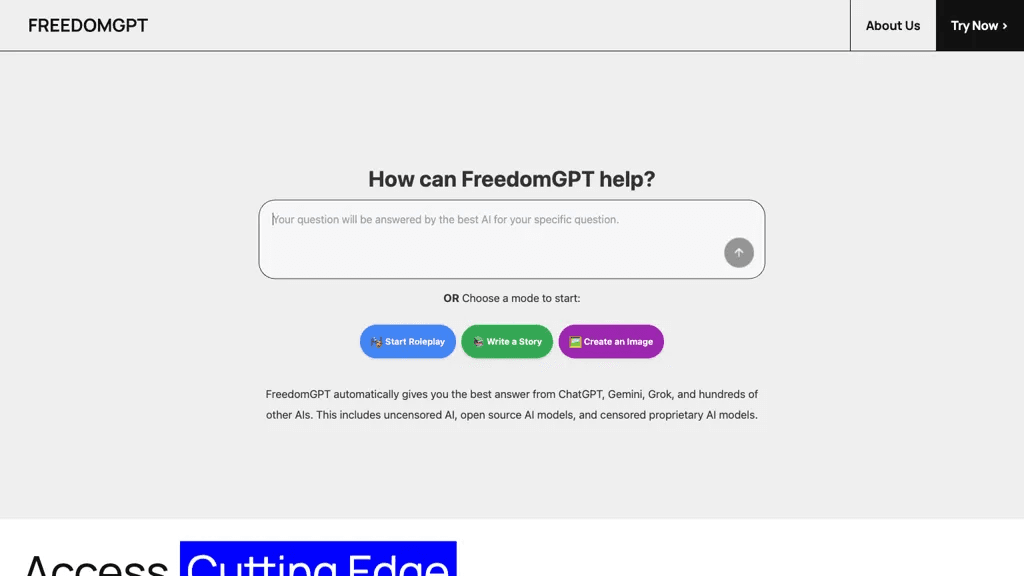 FreedomGPT 工具截图