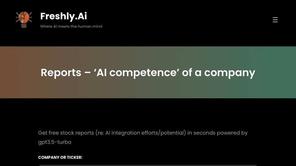 Freshly.ai 官网截图
