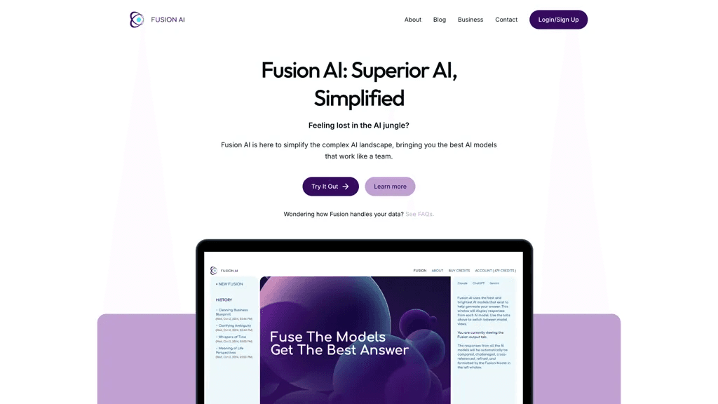 Fusion AI 官网截图
