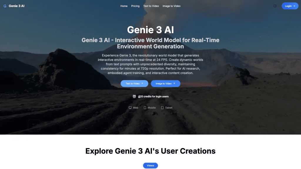 Genie 3 AI 工具截图