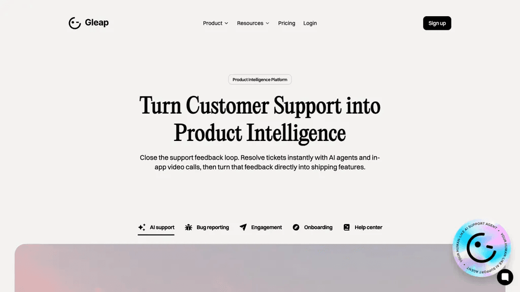 Gleap.io 工具截图