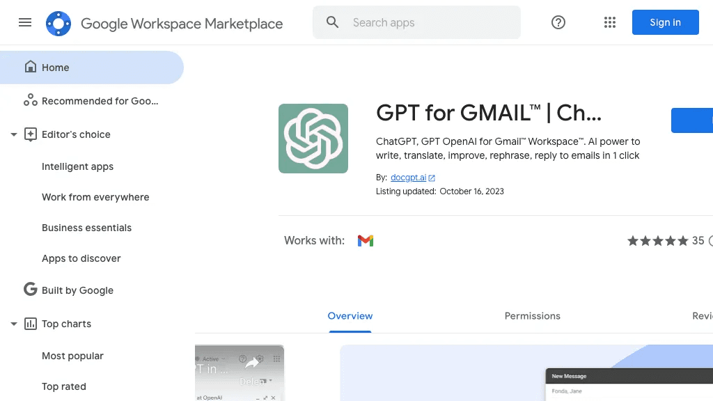 GmailGPT 工具截图